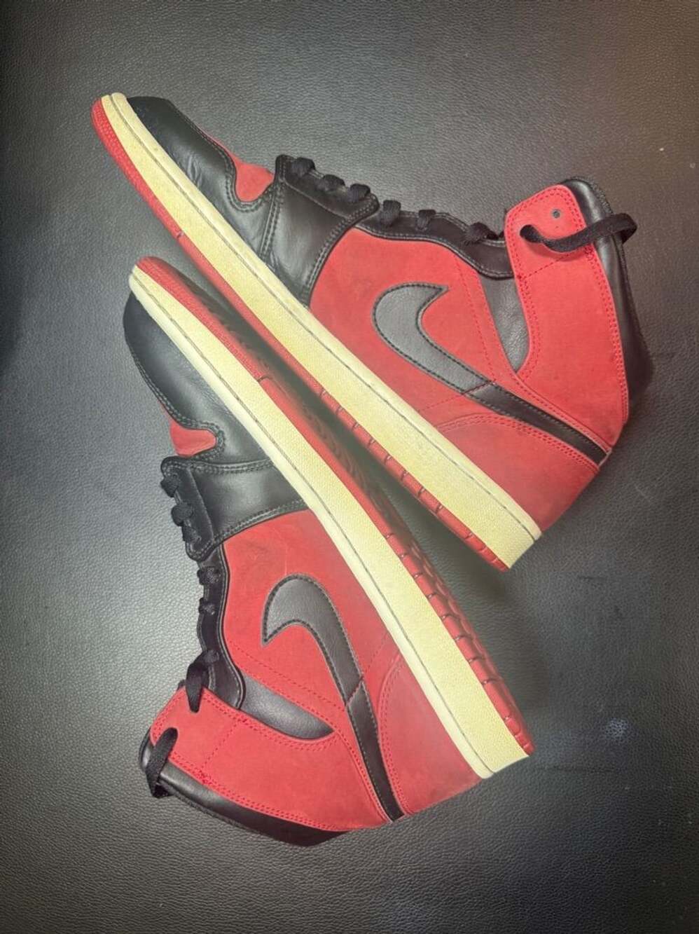 Nike Air Jordan 1 High Bred Gym Red Black Leather
